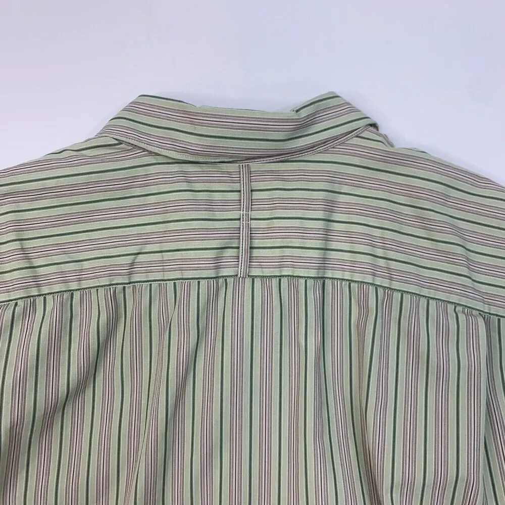 Banana Republic Shirt Mens L Limestone Striped Slim Fit Long Sleeve Button Up